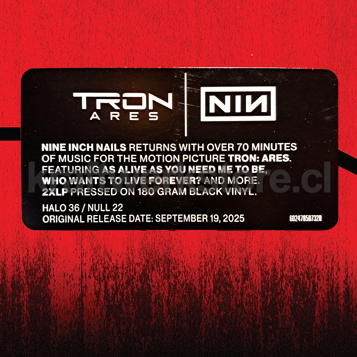 Nine Inch Nails TRON etiqueta